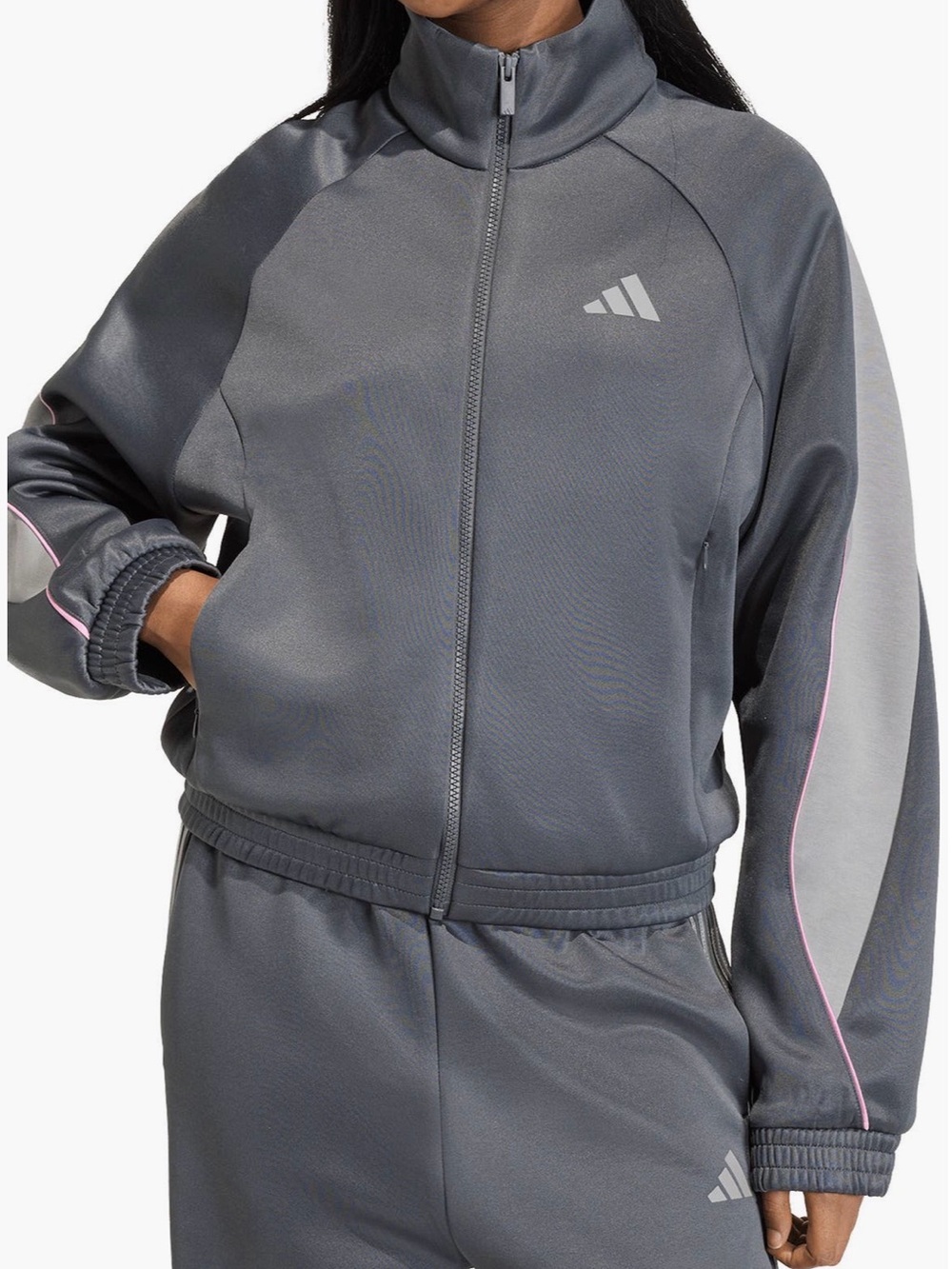 adidas Black Performance Jacket with Pink Trim